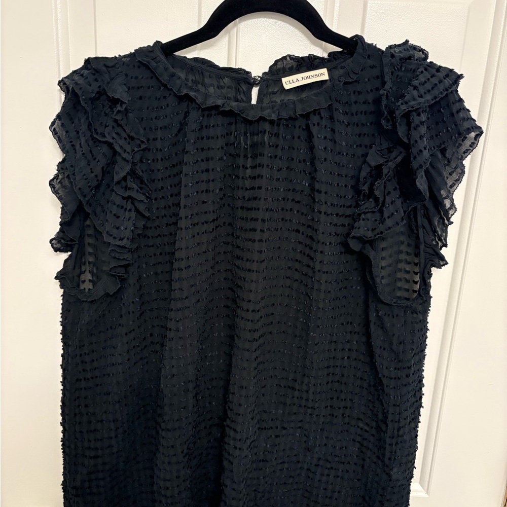 Ulla Johnson Black Ruffle Blouse